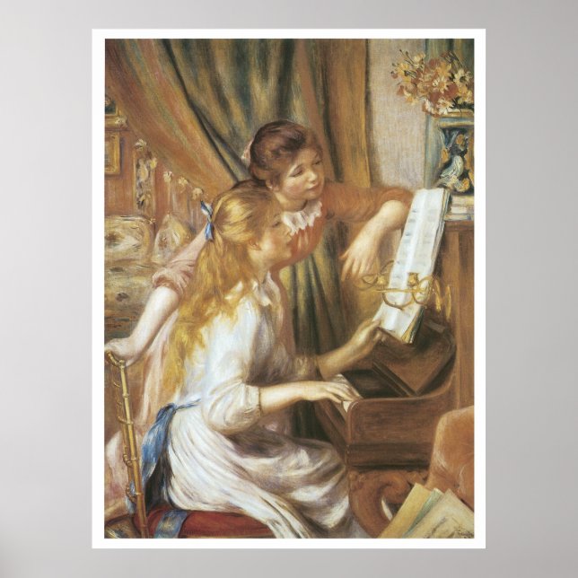 Pôster Meninas no Piano, 1892 Pierre-Auguste Renoir (Frente)