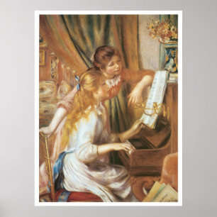 Pôster Meninas no piano, Pierre-Auguste Renoir 1892