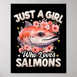 Poster Meninas Peixes Salmão Mulheres Apenas Uma Menina Q