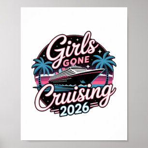 Poster Meninas Retro em Cruzeiro 2026 Viagem de Cruzeiro