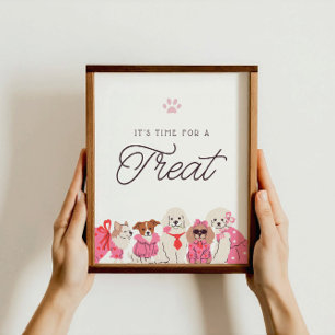 Poster Meninas Rosa Puppy Aniversário Favorece e marca am