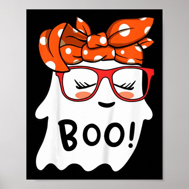 Poster Meninas Toddler Feliz Fantasma De Halloween Com Ba (Frente)