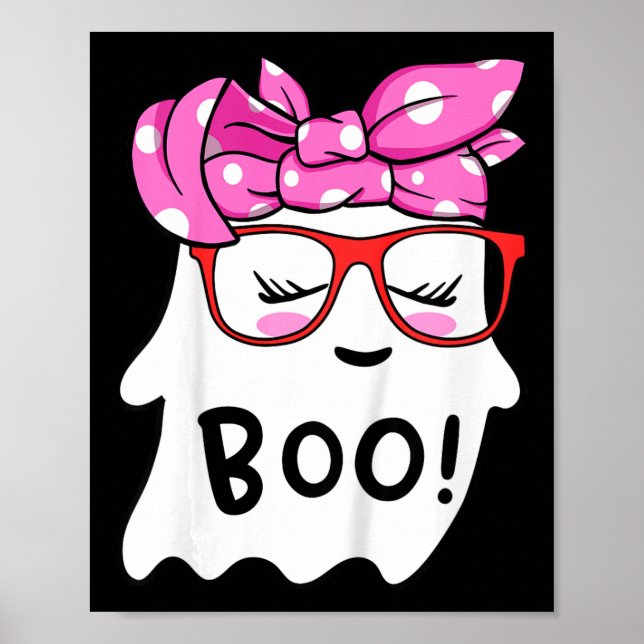 Poster Meninas Toddler Feliz Fantasma De Halloween Com Ba (Frente)