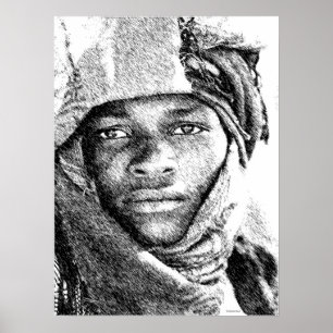 Poster Menino africano do deserto