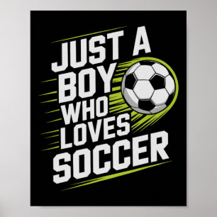 Poster Menino Antigo que Ama Jogar Futebol como Goleiro