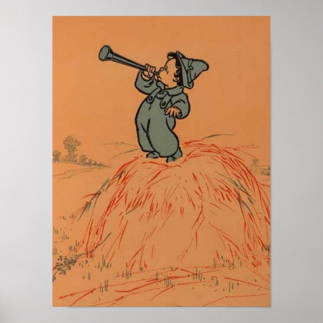 Pôster Menino Azul Antiga Rima Infantil (Frente)