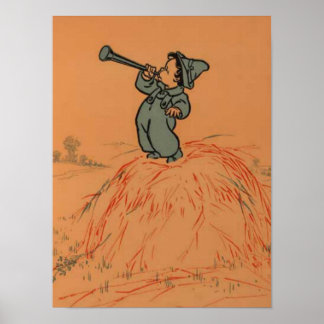 Pôster Menino Azul Vintage Rima Infantil