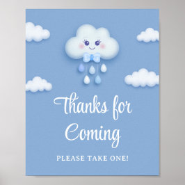 Poster Menino bebê na nuvem nove azul celeste, obrigado p
