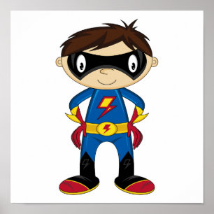 Pôster Menino bonito do super-herói