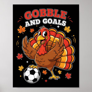 Poster Menino Caindo Menino de Ação de Graças Futebol Per