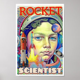 POSTER MENINO CIENTISTA DE FOGUETES