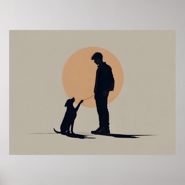 Poster Menino com arte de cão (Frente)