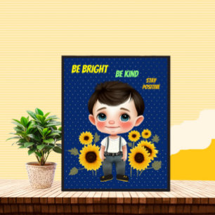 Poster Menino com girassol