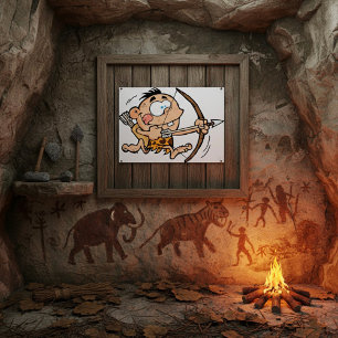 Poster Menino da Caverna Com Arco e Flecha