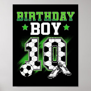 Poster Menino de 10 anos de futebol Aniversário de 10 ano
