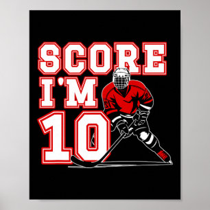 Poster Menino de 10 anos de idade de hóquei no gelo de an