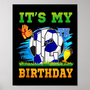 Poster Menino de 12 Anos É Meu 12º Aniversário Tema de Fu