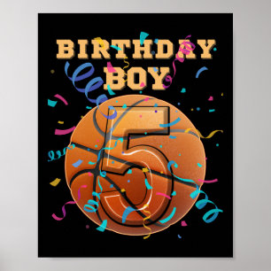 Poster Menino de 5 anos de idade fazendo aniversário de 5