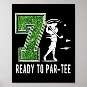 Poster Menino de 7 anos de golfe Aniversário de criança