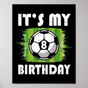 Poster Menino de 8 anos jogador de futebol aniversário de