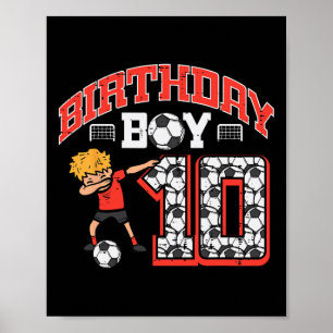 Poster Menino de Aniversário 10 Futebol Dab 10º Festa de
