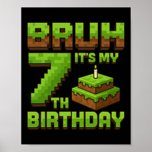 Poster Menino de Aniversário Engraçado Bruh É Meu Jogo de