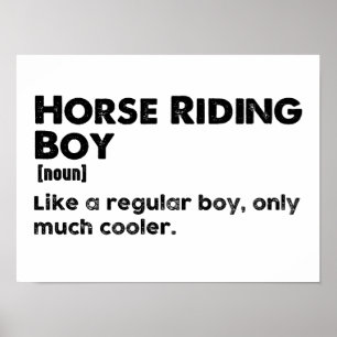 Poster Menino de Cavalgada Definição Engraçada Cavaleiro