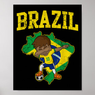 Poster Menino do Futebol Brasileiro Rapaz do Soccer Dabbi