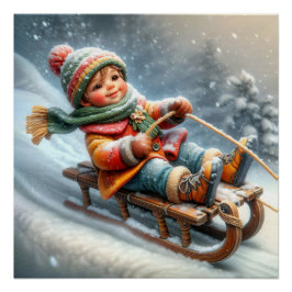 Pôster Menino Dormindo em Baixo em Colina