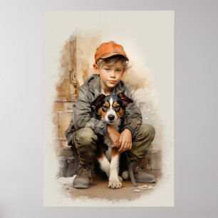 Poster Menino e cachorro
