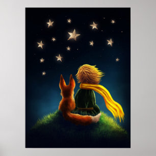 Poster Menino e Raposa. Ilustração de Arte Infantil