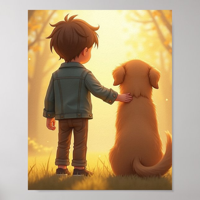 Poster Menino e seu cachorro (Frente)