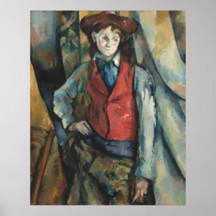 Poster Menino em um casaco vermelho - Paul Cézanne Fine A