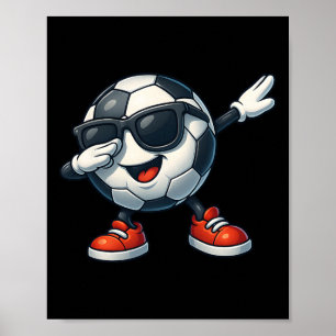 Poster Menino Engraçado Fazendo Dabbing Futebol Para Cria
