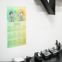 Poster Menino Excêntrico & Desenho de Dinossauro