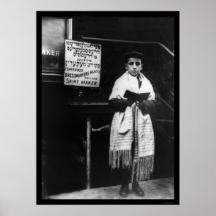 Pôster Menino judaico na celebração 1911 do ano novo