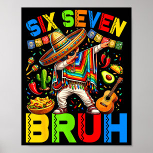 Poster Menino mexicano fazendo dab com poncho cinco de ma