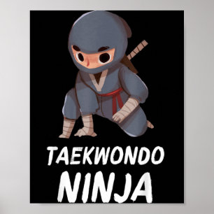 Poster Menino Ninja de Taekwondo Esportes de Artes Marcia