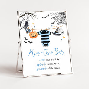 Poster Menino Pequeno Boo Halloween Mãe Osa Sinal de Barr