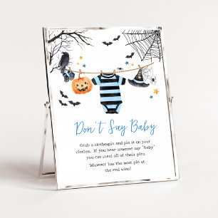 Poster Menino Pequeno Boo Halloween Não Diga Sinal de Beb