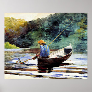 Poster Menino Pescando, obra de arte por Winslow Homer
