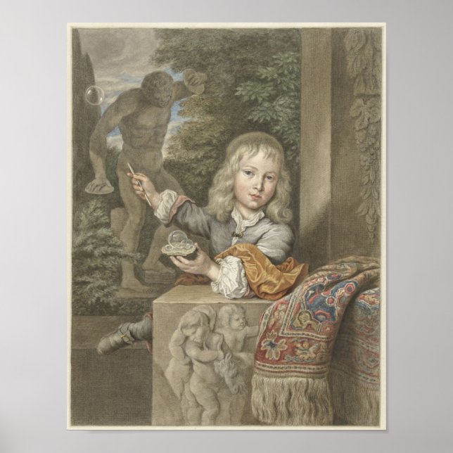 Poster Menino Soprador de Bolhas (Frente)