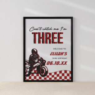 Poster Meninos 3rd Motocross Dirt Bike Aniversário