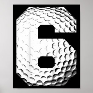 Poster Meninos 6º Aniversário Menino Golfista Golfe 6 Ano
