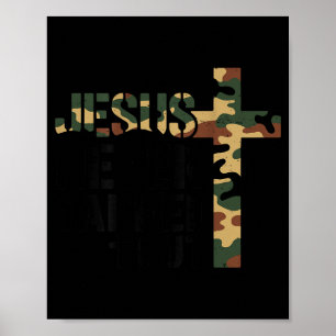 Poster Meninos Camuflagem Cristã Luta Jesus Nunca Desisti
