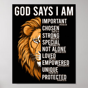 Poster Meninos Cristãos Deus Diz Que Eu Sou Jesus Leão To