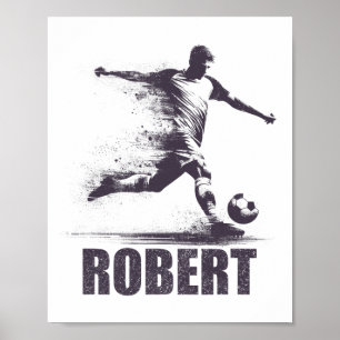 Poster Meninos de Futebol Robert Nome Personalizado Prime