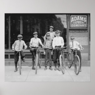 Pôster Meninos de mensageiro do telegrama, 1911. Foto do