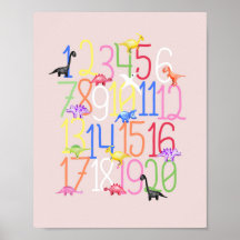 Meninos Dinossauro Fofo 1-20 Números Infantil Crec