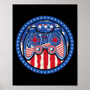Poster Meninos do Dia 4 de Julho Bandeira Americana Contr